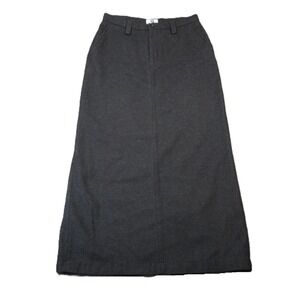 Gap Maxi Skirt 6 Gray Wool Blend Pockets Lined Career Dark Academia Vintage